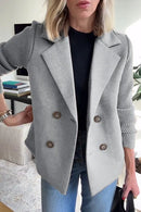 š„50% Off-Limited Timeā³ Lapel Knitted Patchwork Sleeve Casual Coat