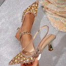 š„Last Day 49% OFF - Thin Heel Banquet Shoes, European And American Style Rhinestone High Heel