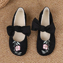 New Embroidered Bow Flat Mary Jane Shoes