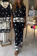 Women's casual printed two-piece set