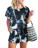 ANRABESS Short Sleeve Striped Jumpsuit with Pockets Short Pant Rompers Pajamas Loungewear