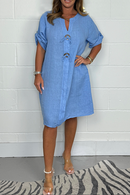 🎉100% linen button dress