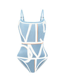 Trendy Reversible Letter Print One-Piece Swimsuit