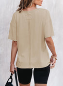 Women’s Solid Color Round Neck Short Sleeve T-shirt (Buy 2 Free Shipping)