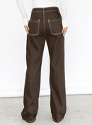 Dokotoo Women's Casual Mid Waist Cargo Jeans Stretch Wide Leg Denim Pants with Pockets