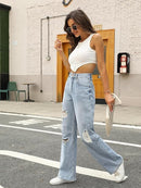 HDLTE Women Wide Leg Jeans High Waist Baggy Jeans Loose Boyfriend Jeans Denim Pants Y2K