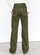 Dokotoo Women's Casual Mid Waist Cargo Jeans Stretch Wide Leg Denim Pants with Pockets