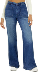 HDLTE Women Wide Leg Jeans High Waist Baggy Jeans Loose Boyfriend Jeans Denim Pants Y2K