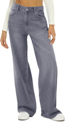 HDLTE Women Wide Leg Jeans High Waist Baggy Jeans Loose Boyfriend Jeans Denim Pants Y2K
