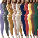 Womens Fall Knit 2 Piece Outfits Sweater Shirt Top and Bodycon Pants Casual Jumpsuit Romper Plus Size