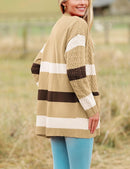 Zeagoo Womens 2024 Long Sleeve Chunky Cable Knit Fall Cardigans Sweaters Button Down Open Front Outerwear with Pockets