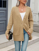 Zeagoo Womens 2024 Long Sleeve Chunky Cable Knit Fall Cardigans Sweaters Button Down Open Front Outerwear with Pockets