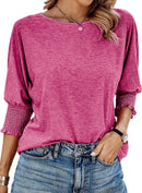Women's Round Neck 3/4 Sleeve Basic T-Shirts (Buy 3 Free Shipping)