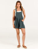 ANRABESS Casual Adjustable Strap Linen Short Bib Overalls Jumpsuit Rompers