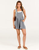 ANRABESS Casual Adjustable Strap Linen Short Bib Overalls Jumpsuit Rompers