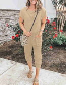 ANRABESS Casual Off Shoulder Elastic Waist Stretchy Long Romper Jumpsuit