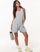 Anrabess Casual Rompers Loose Spaghetti Strap Shorts Jumpsuit with Pockets