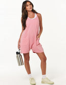 Anrabess Casual Rompers Loose Spaghetti Strap Shorts Jumpsuit with Pockets