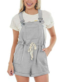 ANRABESS Casual Straps Short Bib Overalls Basic  Drawstring Romper Jumpsuits