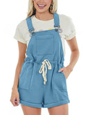 ANRABESS Casual Straps Short Bib Overalls Basic  Drawstring Romper Jumpsuits