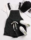 ANRABESS Casual Straps Short Bib Overalls Basic  Drawstring Romper Jumpsuits