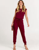 ANRABESS Crewneck Sleeveless Stretchy Jumpsuits Rompers with Pockets