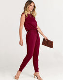 ANRABESS Crewneck Sleeveless Stretchy Jumpsuits Rompers with Pockets