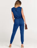ANRABESS Crewneck Sleeveless Stretchy Jumpsuits Rompers with Pockets