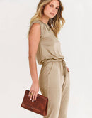 ANRABESS Crewneck Sleeveless Stretchy Jumpsuits Rompers with Pockets