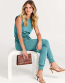 ANRABESS Crewneck Sleeveless Stretchy Jumpsuits Rompers with Pockets