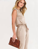 ANRABESS Crewneck Sleeveless Stretchy Jumpsuits Rompers with Pockets