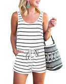 ANRABESS Scoop Neck Sleeveless Tank Top Short Jumpsuit Rompers with Pockets