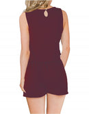 ANRABESS Scoop Neck Sleeveless Tank Top Short Jumpsuit Rompers with Pockets