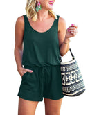ANRABESS Scoop Neck Sleeveless Tank Top Short Jumpsuit Rompers with Pockets