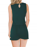 ANRABESS Scoop Neck Sleeveless Tank Top Short Jumpsuit Rompers with Pockets