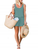 ANRABESS Scoop Neck Sleeveless Tank Top Short Jumpsuit Rompers with Pockets