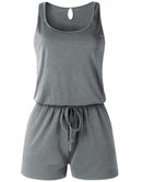 ANRABESS Scoop Neck Sleeveless Tank Top Short Jumpsuit Rompers with Pockets