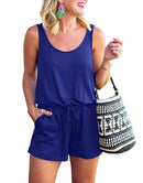ANRABESS Scoop Neck Sleeveless Tank Top Short Jumpsuit Rompers with Pockets