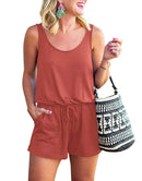ANRABESS Scoop Neck Sleeveless Tank Top Short Jumpsuit Rompers with Pockets