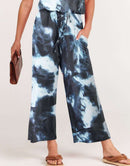 ANRABESS Short Sleeve V Neck Elastic Waist Wide Leg Cropped Pant Jumpsuits Rompers