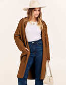 ANRABESS Women's 2023 Fall Cardigan Sweater Long Sleeve Open Front Lapel Coat Casual Knit Coatigan Jacket with Pockets
