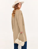 ANRABESS Women's 2023 Fall Cardigan Sweater Long Sleeve Open Front Lapel Coat Casual Knit Coatigan Jacket with Pockets
