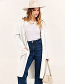 ANRABESS Women's 2023 Fall Cardigan Sweater Long Sleeve Open Front Lapel Coat Casual Knit Coatigan Jacket with Pockets