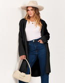 ANRABESS Women's 2023 Fall Cardigan Sweater Long Sleeve Open Front Lapel Coat Casual Knit Coatigan Jacket with Pockets