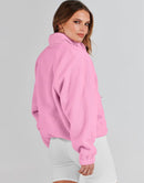 ANRABESS Womens Fleece Jacket Button Down Shacket Casual Sherpa Cropped Coats Warm Outwear with Pockets