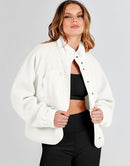 ANRABESS Womens Fleece Jacket Button Down Shacket Casual Sherpa Cropped Coats Warm Outwear with Pockets