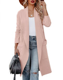 ANRABESS Women's Casual Long Sleeve Draped Open Front Knit Pockets Long Cardigan Jackets Sweater