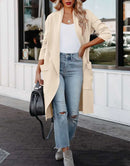 ANRABESS Women's Casual Long Sleeve Draped Open Front Knit Pockets Long Cardigan Jackets Sweater