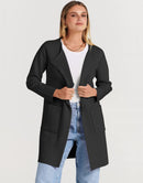 ANRABESS Women's Open Front Knit Cardigan Long Sleeve Lapel Casual Solid Classy Sweater Jacket