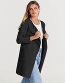 ANRABESS Women's Open Front Knit Cardigan Long Sleeve Lapel Casual Solid Classy Sweater Jacket